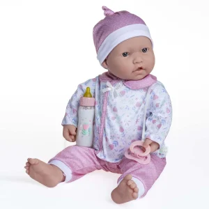 Muñeca La Baby rosa y blanco 51 cm para dormir con pijama, chupete y biberón