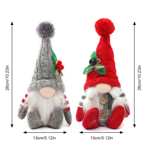 Muñecos Navideños Decorativos : Peluches de Duende, Pingüino, Hombre de Galleta, Reno y Nomo