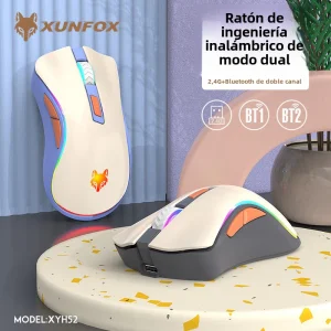Ratón Inalámbrico Dual Modo 2.4G y Bluetooth XYH52: Recargable y Silencioso